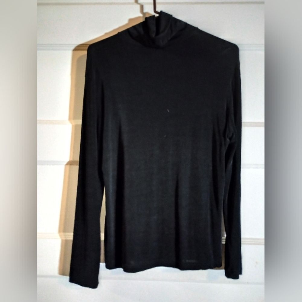 Frazier Lawrence large long sleeve women's black turtleneck (Rox306)
